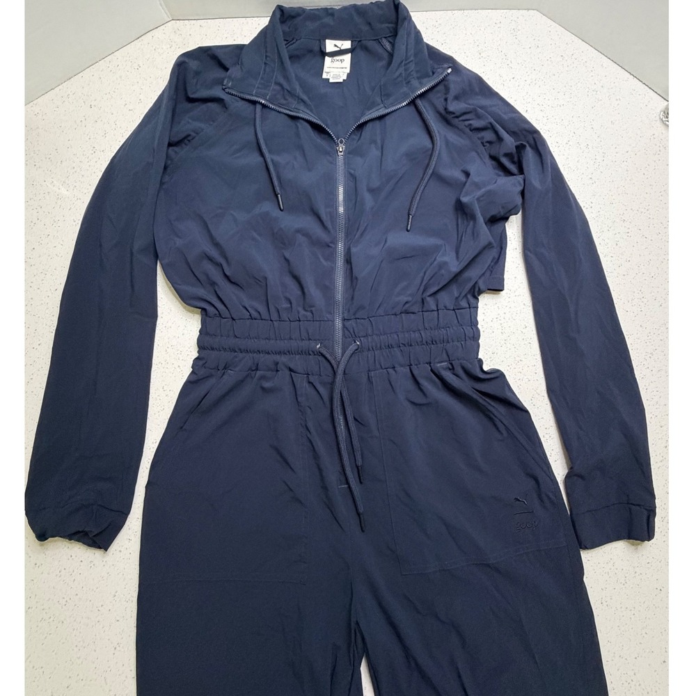 PUMA x goop Women Navy Blue Full Zip Windbreaker Jumpsuit Small